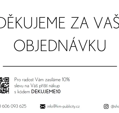 Děkovná kartička k objednávce z e-shopu